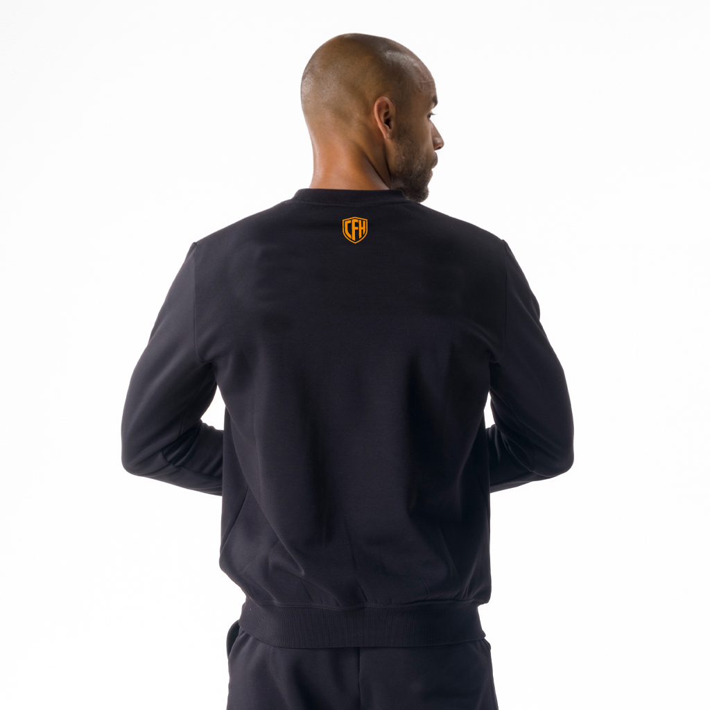 33009 - Luc Men's Casual Roundneck Black Orange