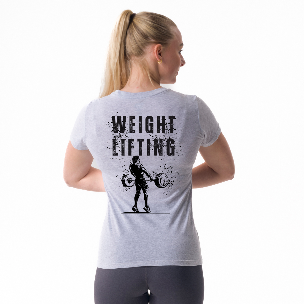 3022 - Mia Woman's Short Sleeve Light Grey Mel. - Weightlifting