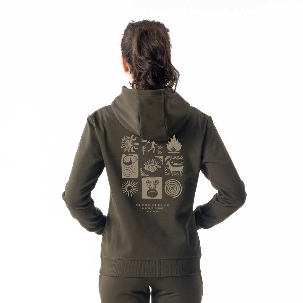 7027 - Pip Woman's Casual Hoodie  Olive Green
